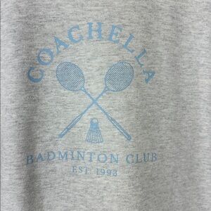Coachella Gray Badminton Club Crew Oversized Sweatshirt Medium